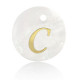 Shell pendant 15mm letter C Gold-White